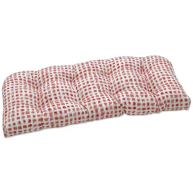 Outdoor Cushions & Pillows-Kirklands Home Coral Dotted Settee Cushion