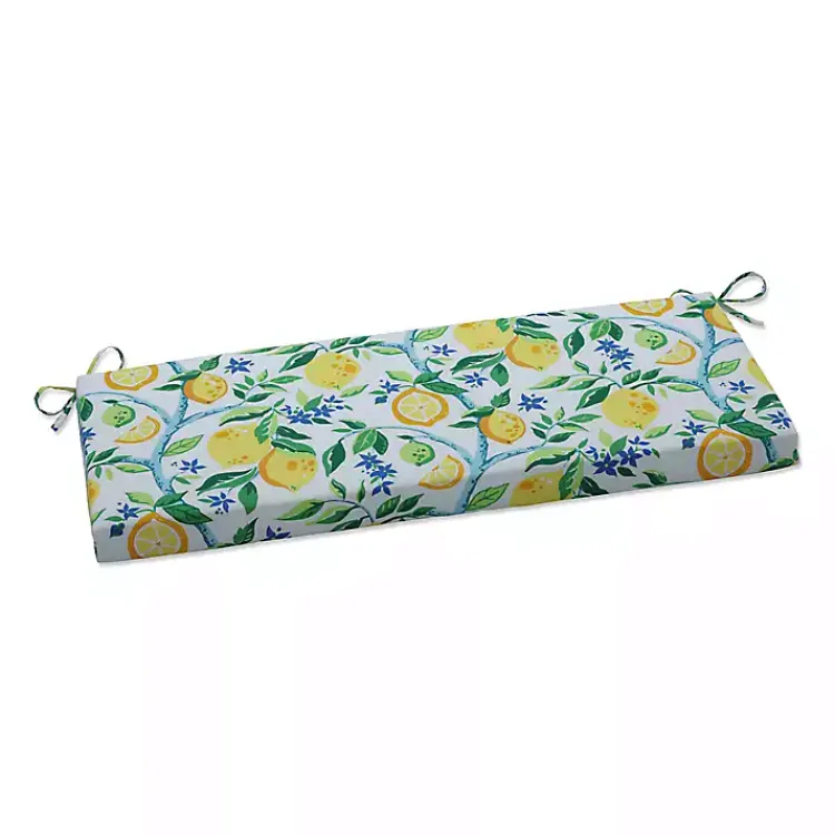 Outdoor Cushions & Pillows-Kirklands Home Lemon Vines Outdoor Bench Cushion