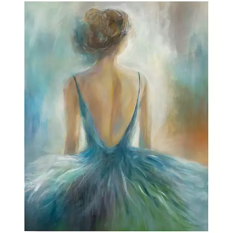 Canvas Art-Kirklands Home Lady in Blue Giclee Canvas Art Print