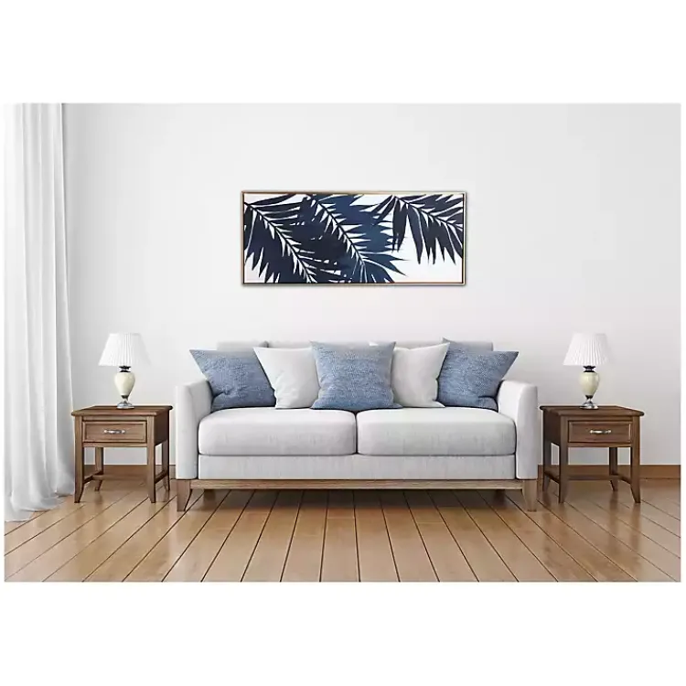Canvas Art-Kirklands Home Blue Palms Framed Canvas Art Print