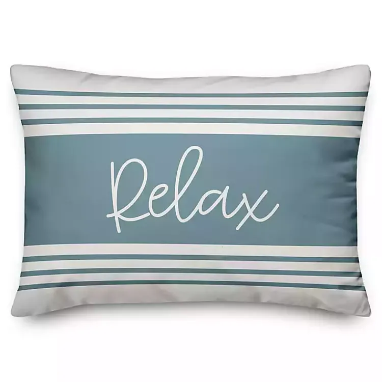 Outdoor Cushions & Pillows-Kirklands Home Striped Relax Outdoor Pillow Blue