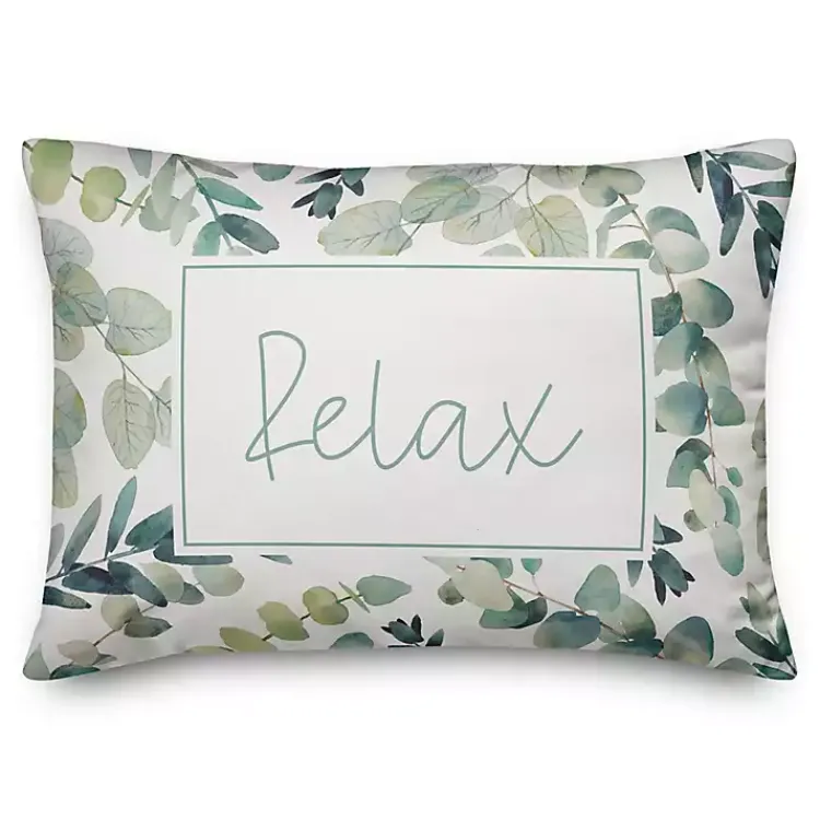 Outdoor Cushions & Pillows-Kirklands Home Eucalyptus Relax Outdoor Pillow Green