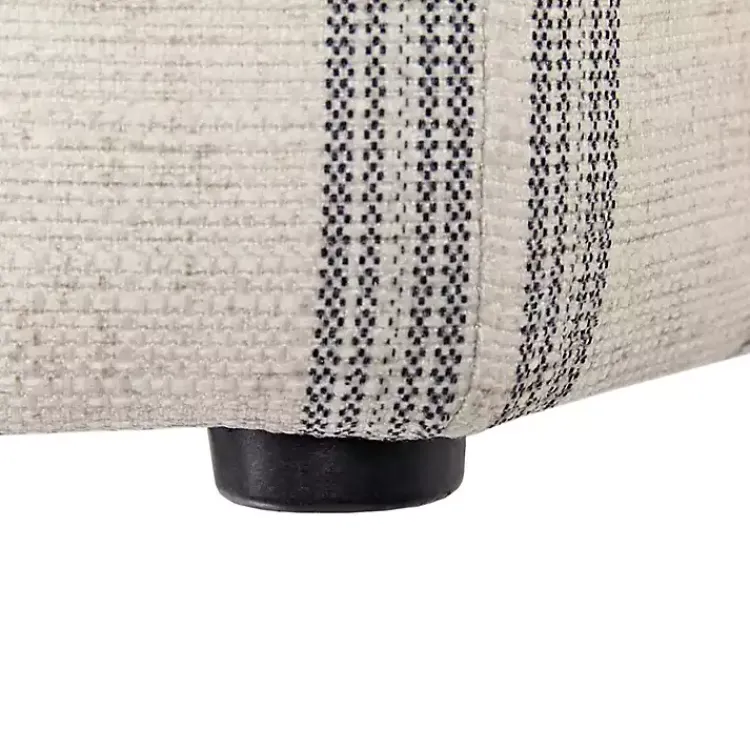 Benches & Ottomans-Kirklands Home Ellen Navy Stripe Martha Stewart Cocktail Ottoman Ivory