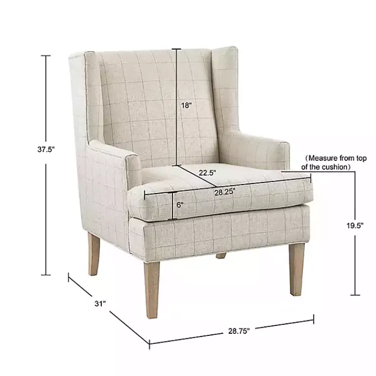 Accent Chairs-Kirklands Home Beige Decker Martha Stewart Accent Chair Brown