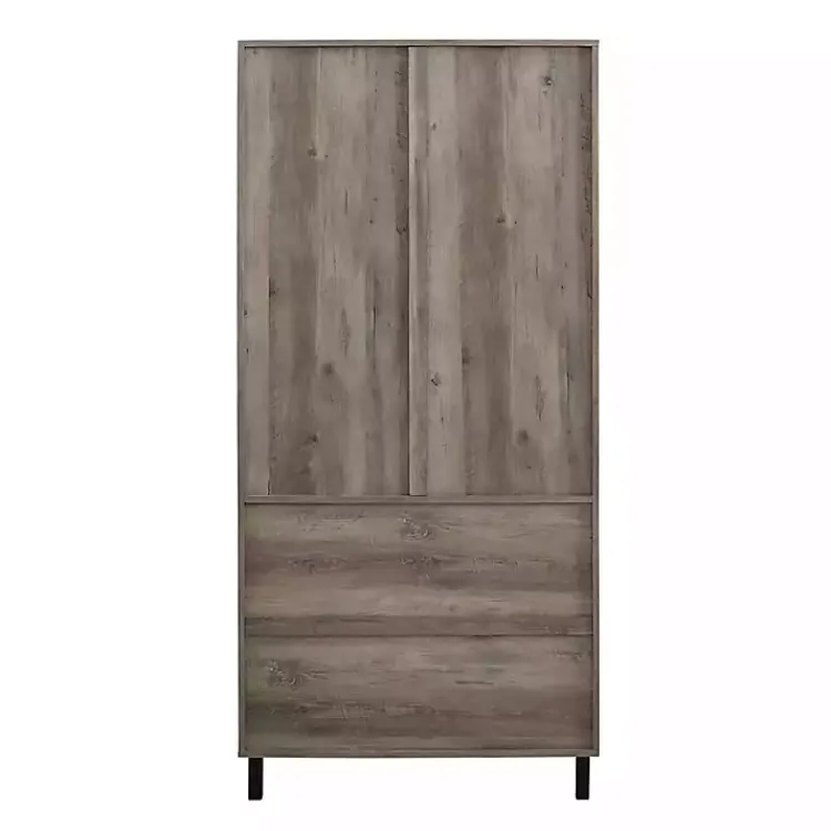 Cabinets & Sideboards-Kirklands Home Wash Glass Door Storage Hutch Gray