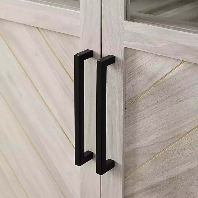 Cabinets & Sideboards-Kirklands Home Birch Chevron Wooden Storage Cabinet Tan