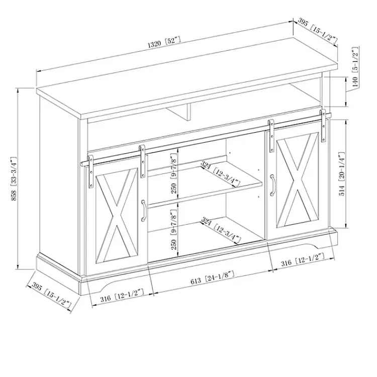 Tv Stands & Media Consoles-Kirklands Home Highboy Sliding Barn Door Media Cabinet White