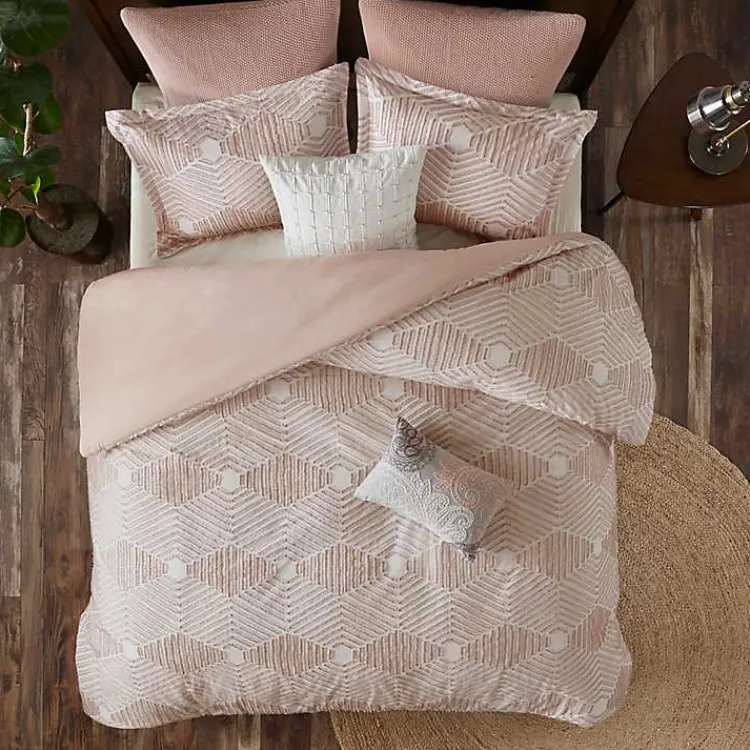 Comforters-Kirklands Home Soft Pink Tufted King 3-pc. Comforter Set