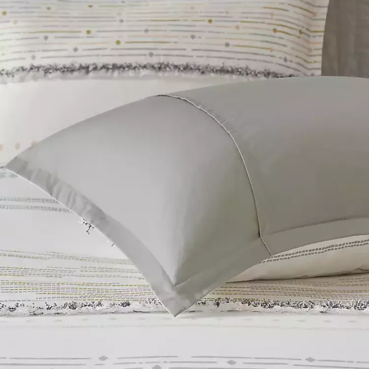 Comforters-Kirklands Home Neutral Stripe King 3-pc. Comforter Set