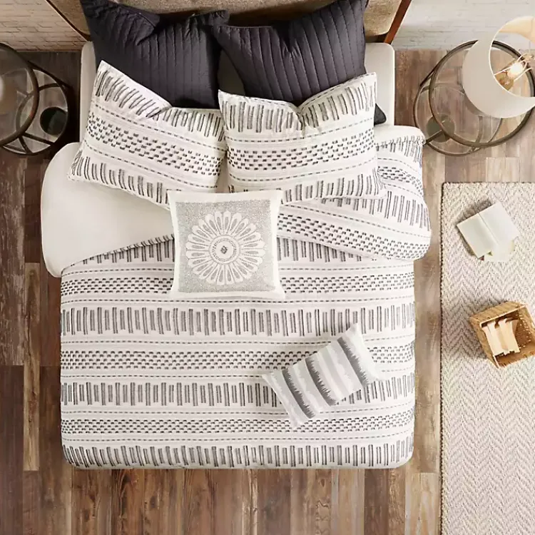 Comforters-Kirklands Home Ivory Jacquard Full/Queen 3-pc. Comforter Set