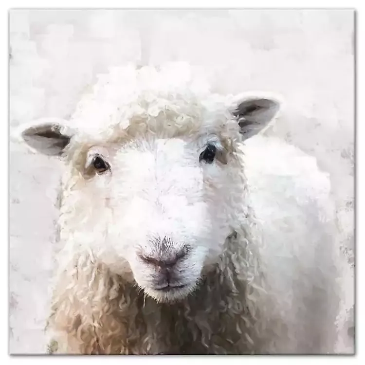 Canvas Art-Kirklands Home Soft Painted Sheep Canvas Art Print White