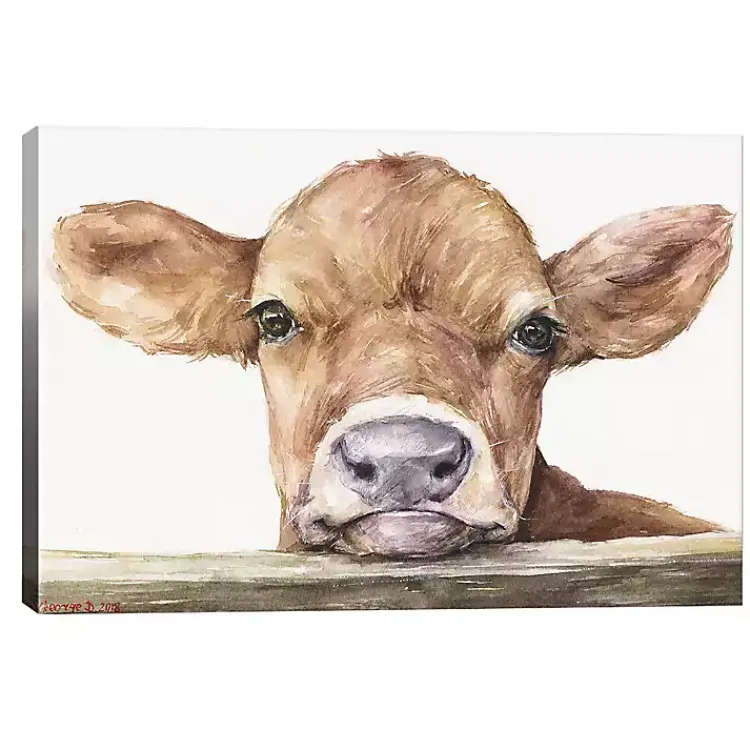 Canvas Art-Kirklands Home Calf Canvas Art Print, 26x18 Brown