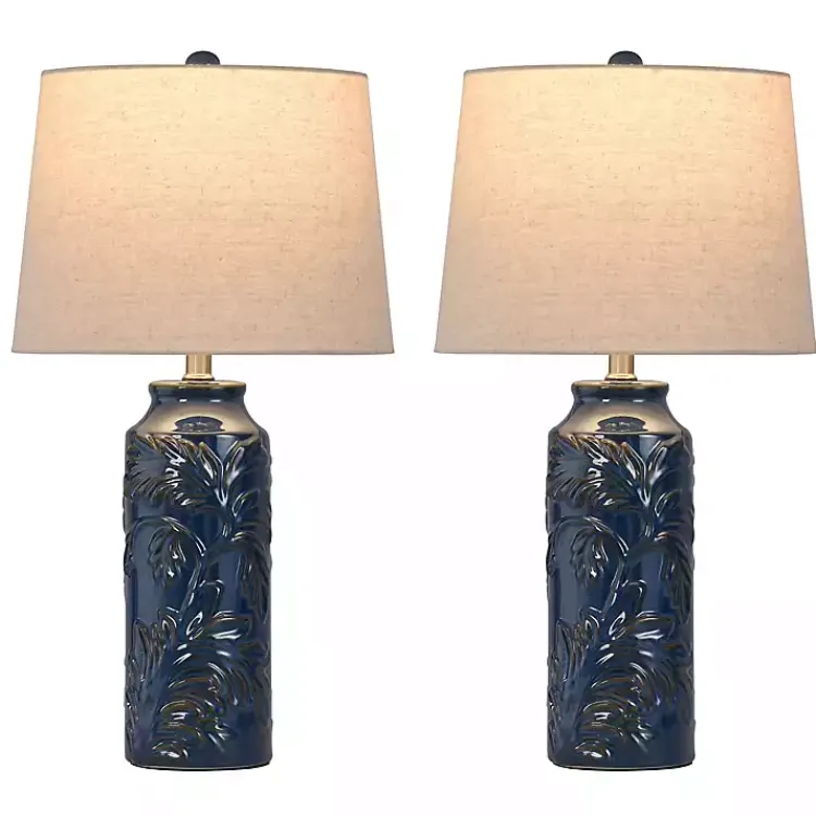 Table Lamps-Kirklands Home Blue Boical Mayfield Table Lamps, Set of 2 Tan