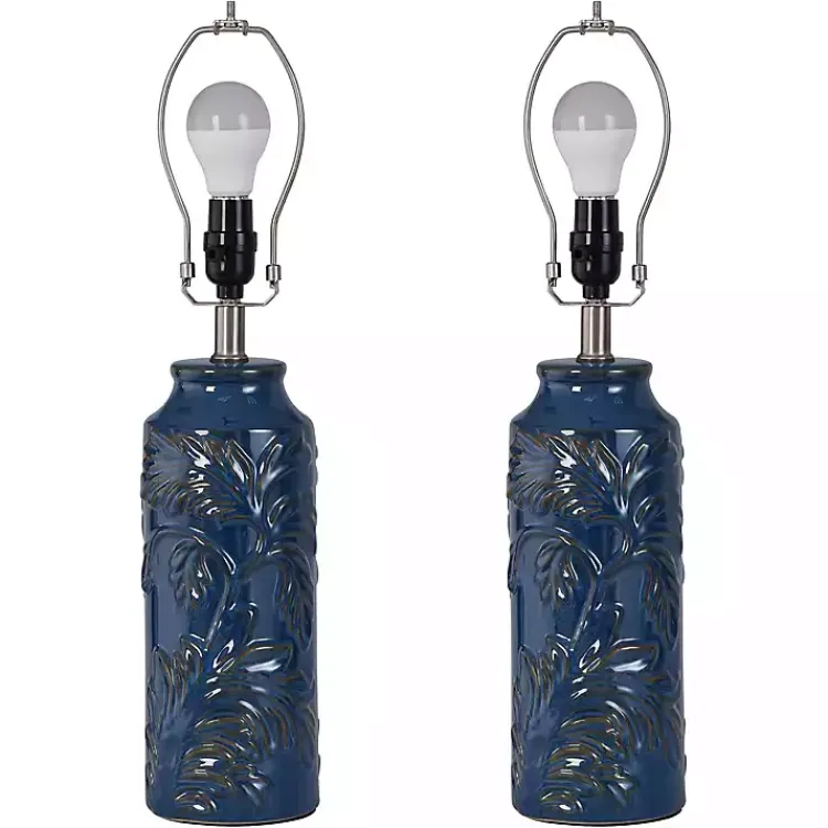 Table Lamps-Kirklands Home Blue Boical Mayfield Table Lamps, Set of 2 Tan