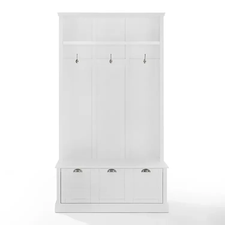 Entryway Furniture-Kirklands Home White Ellison Hall Tree with Storage Bench