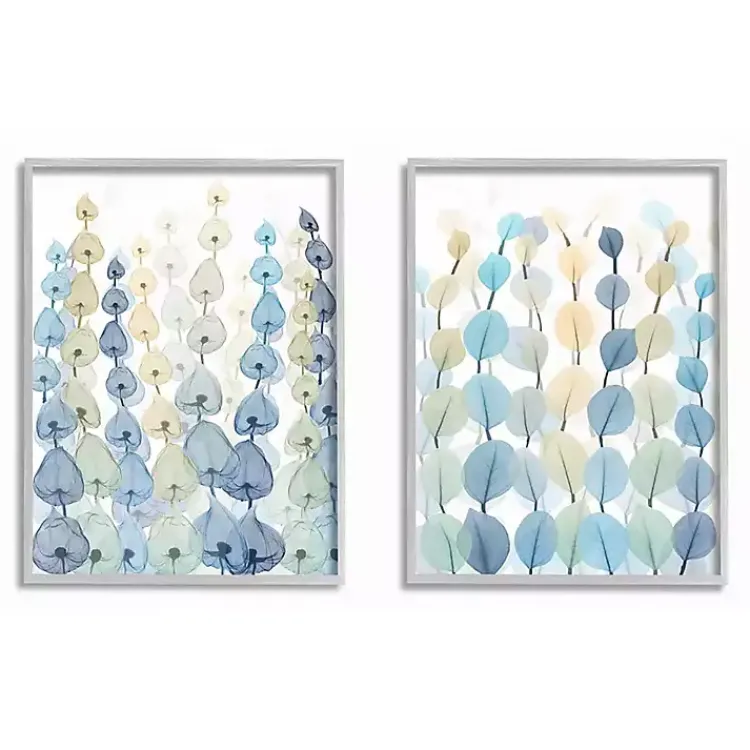 Framed Art-Kirklands Home Seaweed Plants Framed Canvas Art Prints, Set of 2 Blue