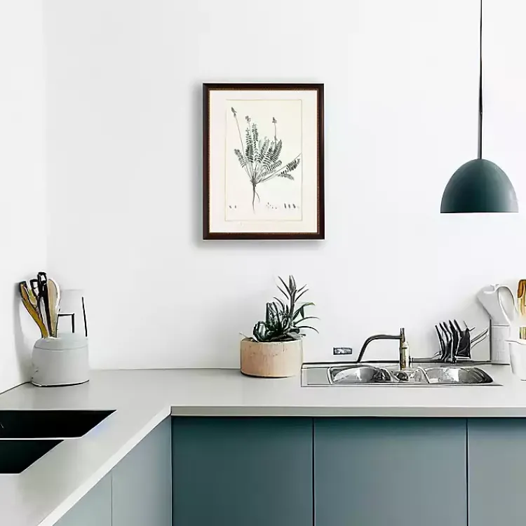 Framed Art-Kirklands Home Astragalus Greenery Black Beaded Framed Art Print