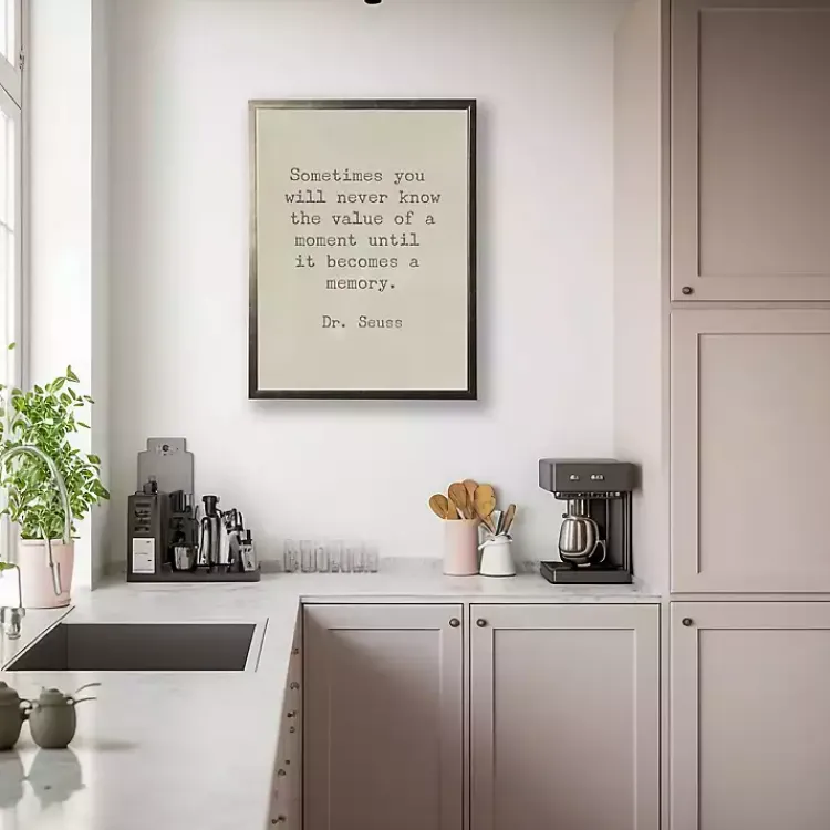 Wall Quotes & Signs-Kirklands Home Memory Dr. Seuss Quote Framed Art Print Tan