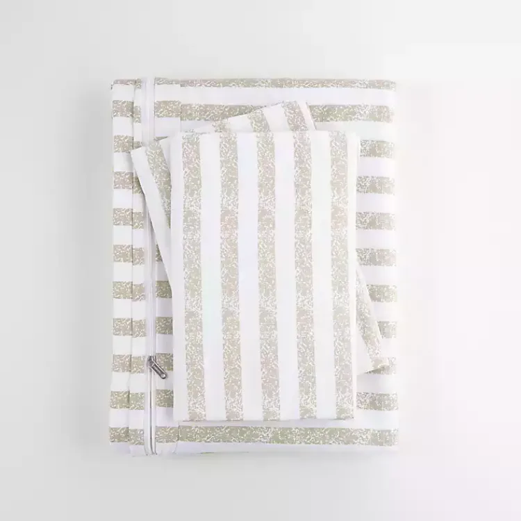 Duvets-Kirklands Home Rugged Stripes Puffed 3-pc. King Duvet Set Ivory