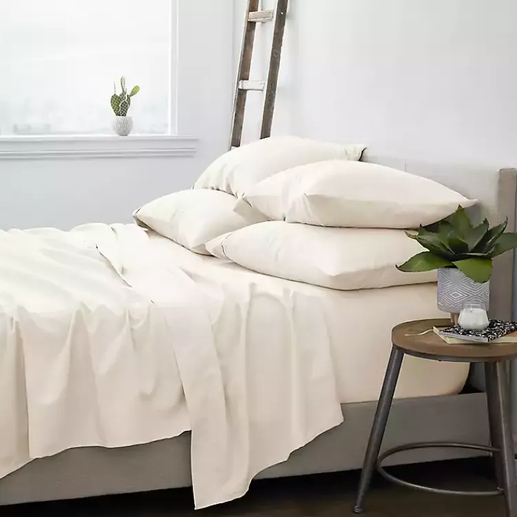 Bed Sheets-Kirklands Home Ultra Soft 6-pc. California King Sheet Set Ivory