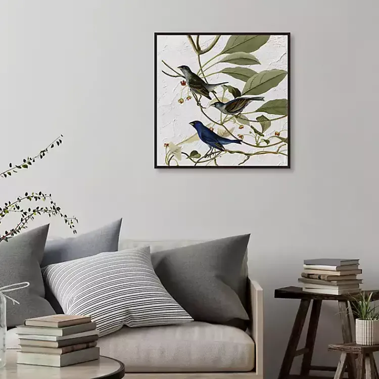 Canvas Art-Kirklands Home Audubon Indigo Bird Framed Canvas Art Print