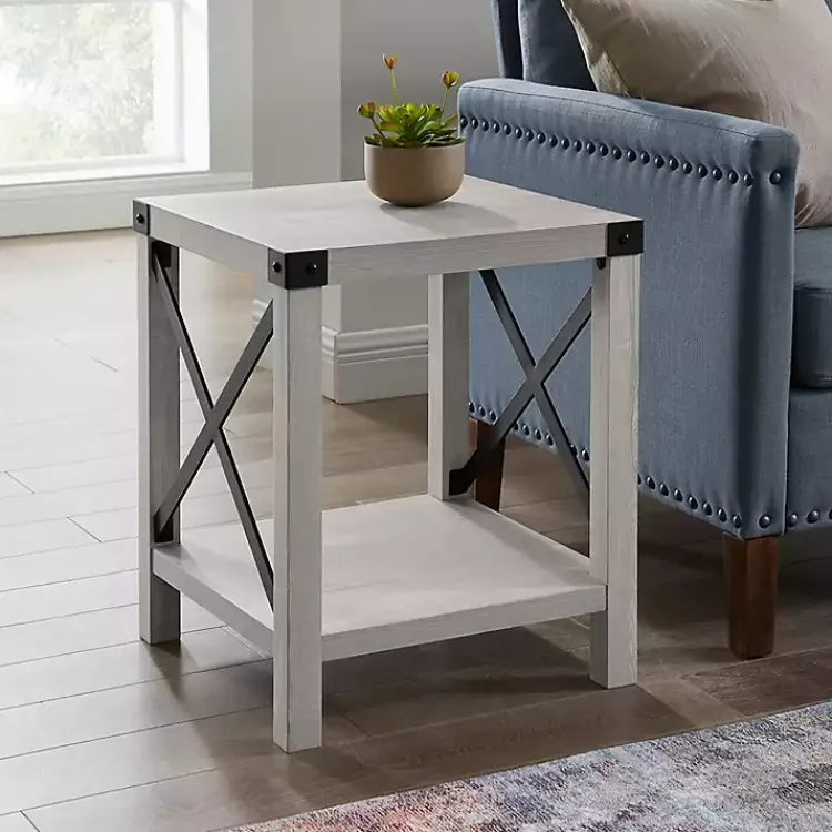 Accent & End Tables-Kirklands Home Stone Rustic Wood Accent Table Gray