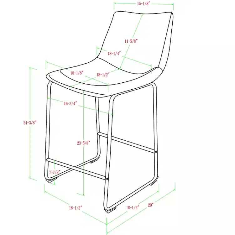 Bar Stools & Counter Height Stools-Kirklands Home Faux Leather Counter Stools, Set of 2 Gray
