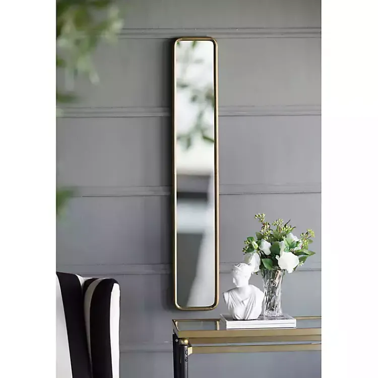Decorative Mirrors-Kirklands Home Thin Gold Metal Wall Mirror