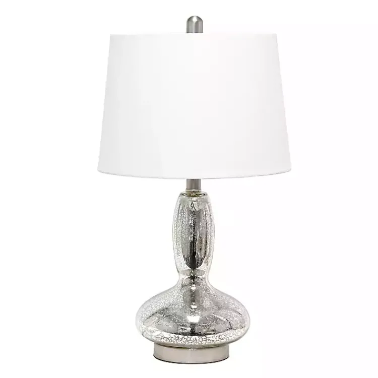 Table Lamps-Kirklands Home Mercury Glass Curvy Table Lamp White