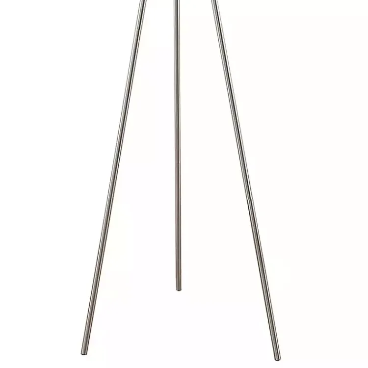 Floor Lamps-Kirklands Home Silver Metal Tripod Floor Lamp White