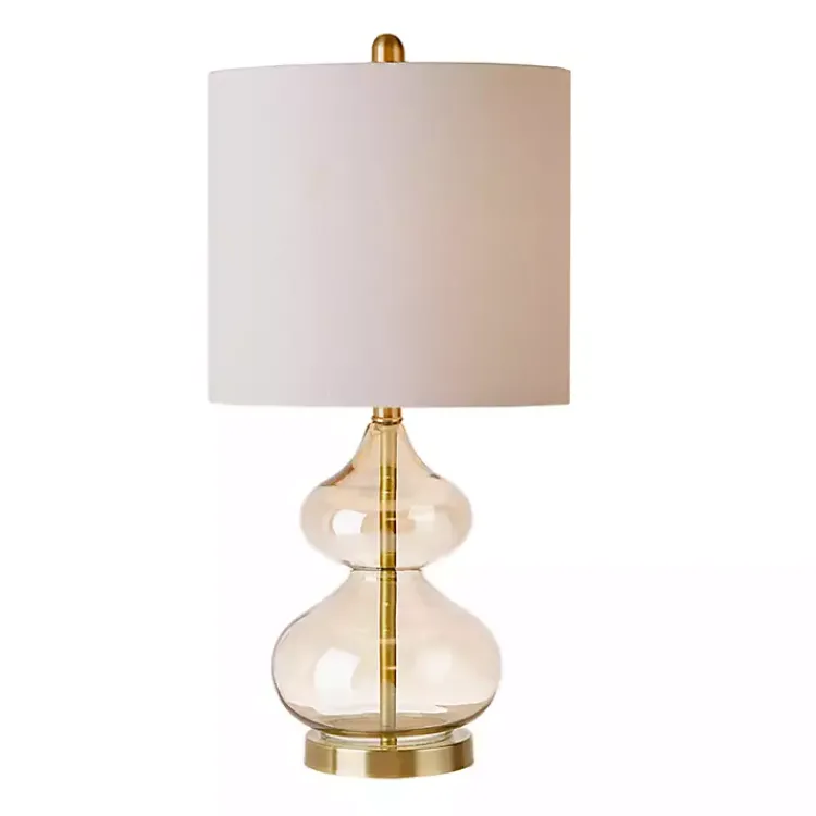 Table Lamps-Kirklands Home Curved Glass Table Lamps, Set of 2 Gold