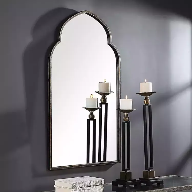 Decorative Mirrors-Kirklands Home Gold and Bronze Metal Arch Mirror