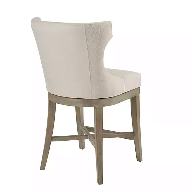 Bar Stools & Counter Height Stools-Kirklands Home Cream Wingback Swivel Seat Counter Stool