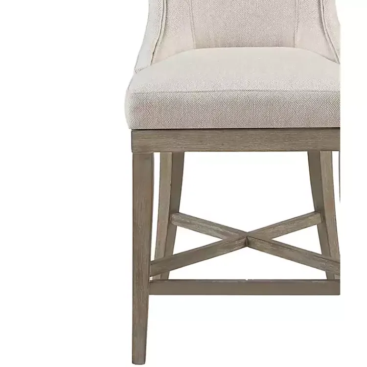 Bar Stools & Counter Height Stools-Kirklands Home Cream Wingback Swivel Seat Counter Stool