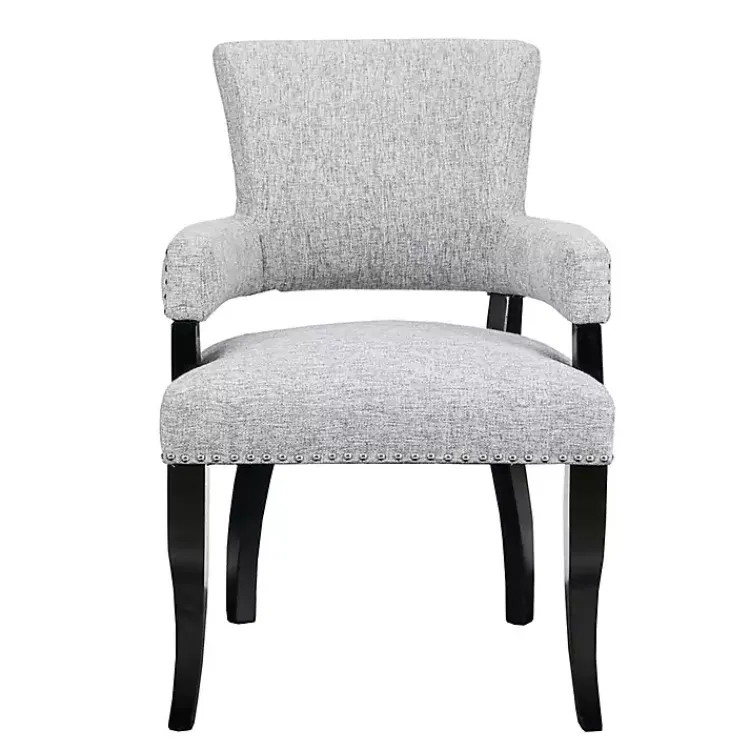 Dining Chairs-Kirklands Home Warms Nailhead Trim Dining Chair Gray