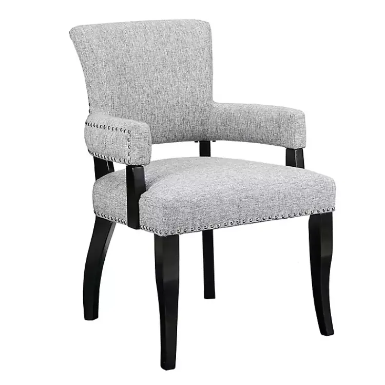 Dining Chairs-Kirklands Home Warms Nailhead Trim Dining Chair Gray