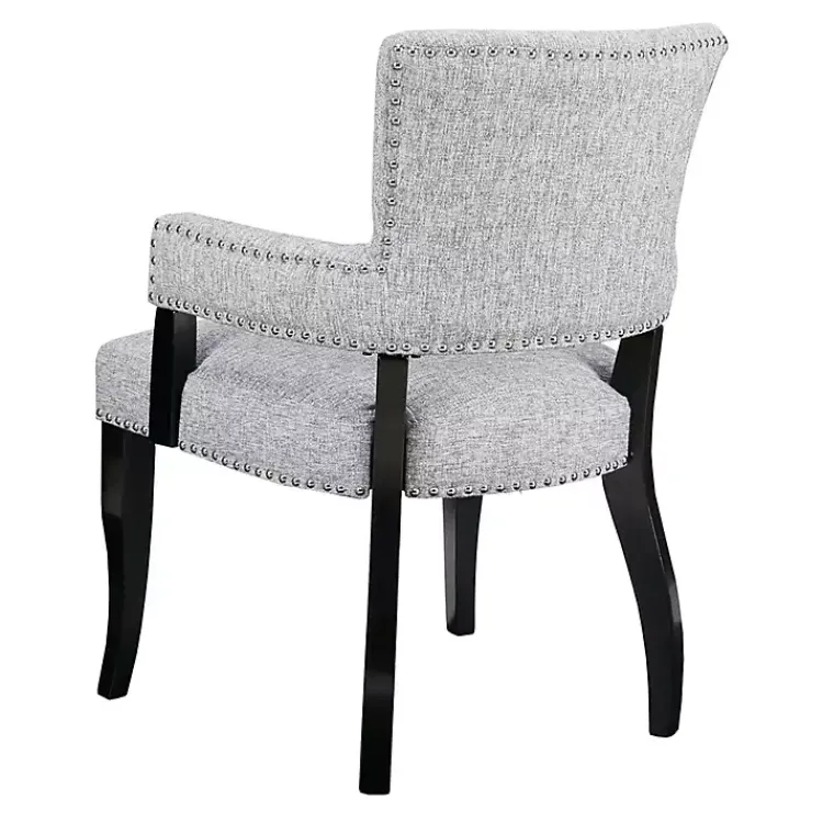 Dining Chairs-Kirklands Home Warms Nailhead Trim Dining Chair Gray