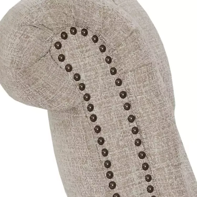 Accent Chairs-Kirklands Home Cream Tufted Back Nailhead Trim Recliner Armchair Ivory