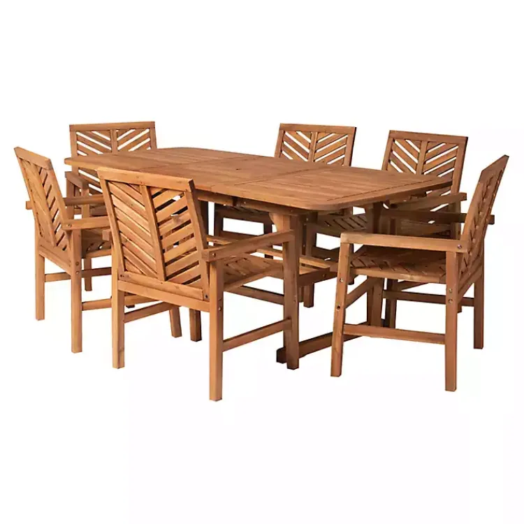Outdoor Dining-Kirklands Home Extendable Table 7-pc. Outdoor Dining Set Brown