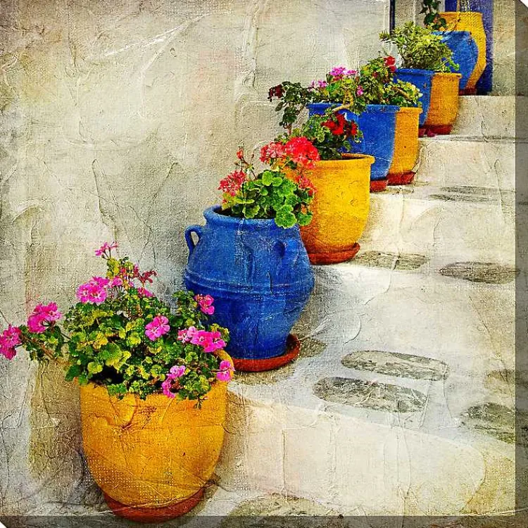 Outdoor Wall Decor-Kirklands Home Bright Pots Outdoor Canvas Art Print Multi
