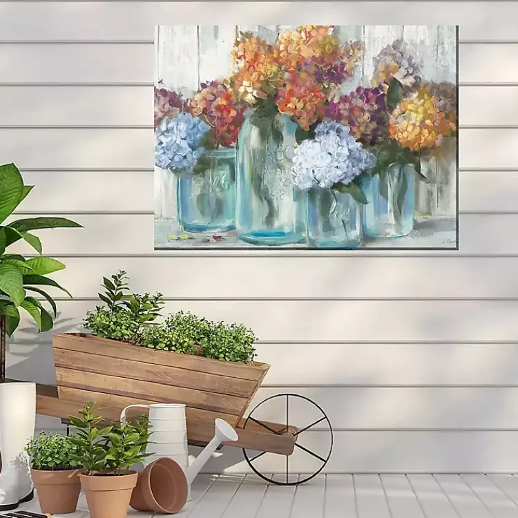 Outdoor Wall Decor-Kirklands Home Mason Jars Outdoor Canvas Art Print Multi