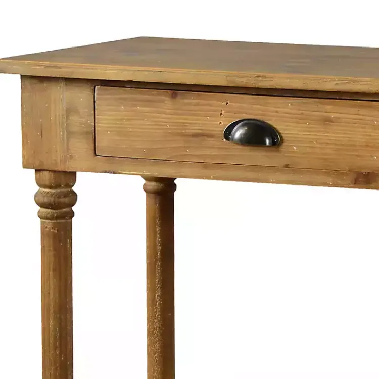 Console Tables-Kirklands Home Natural Wooden 2-Drawer Console Table