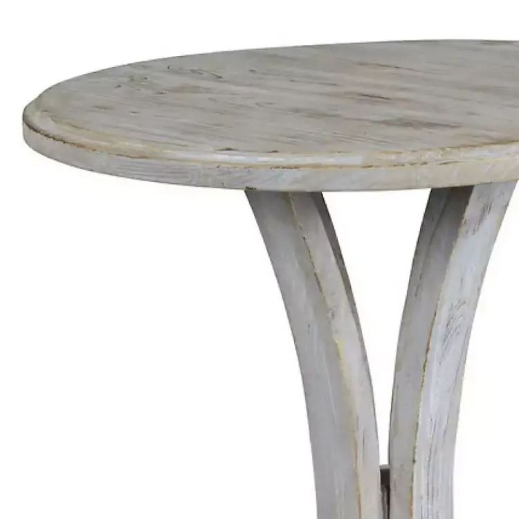 Accent & End Tables-Kirklands Home Wooden Arched Base Round Top Accent Table White