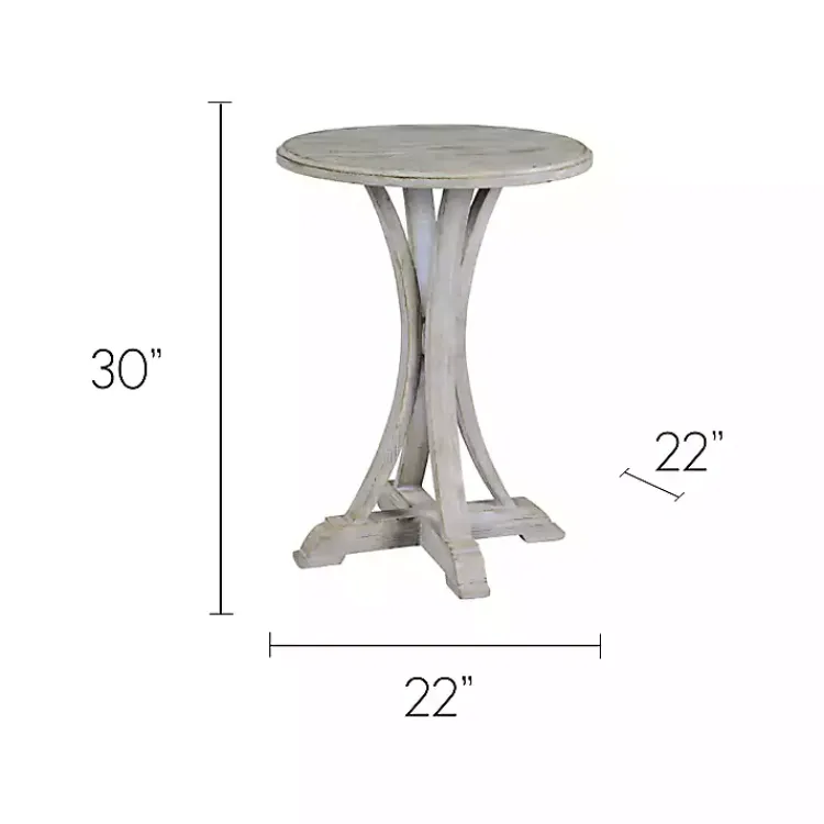 Accent & End Tables-Kirklands Home Wooden Arched Base Round Top Accent Table White