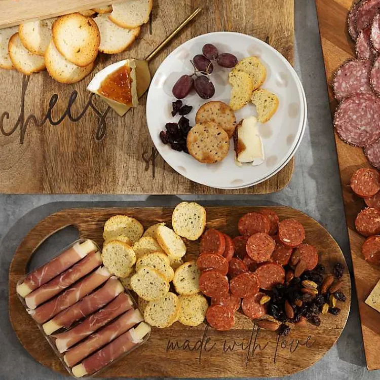 Serving & Entertaining-Kirklands Home Oval Made with Love Serving Board Brown