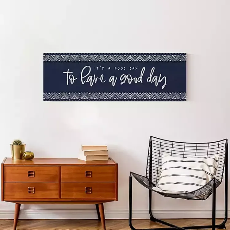 Canvas Art-Kirklands Home Navy and White Good Day Canvas Art Print