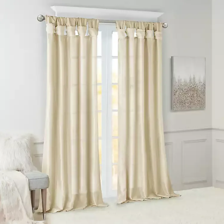 Curtains & Drapes-Kirklands Home Twist Top Curtain Panel, 108 in. Tan