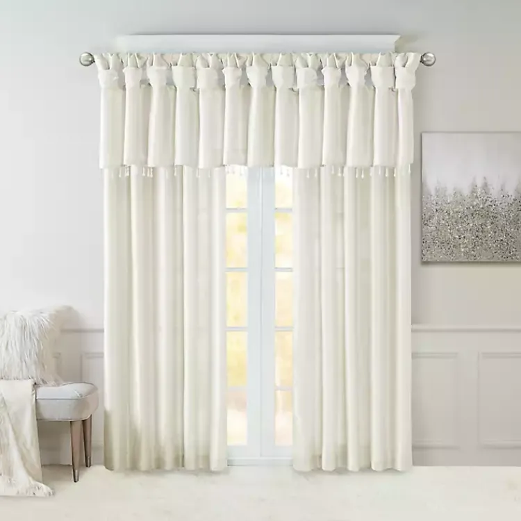 Curtains & Drapes-Kirklands Home Twist Top Curtain Panel, 95 in. White