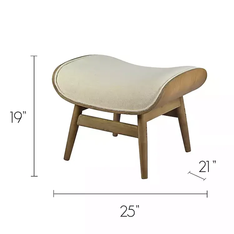 Benches & Ottomans-Kirklands Home Mid-Century Modern Saddle Seat Ottoman