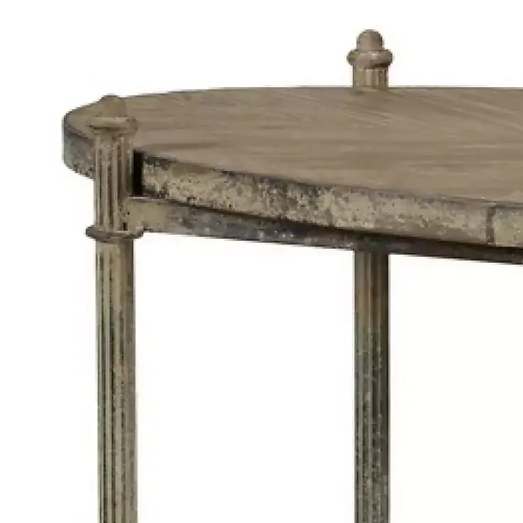 Kitchen Islands & Bar Carts-Kirklands Home Antique Wood and Metal Bar Cart